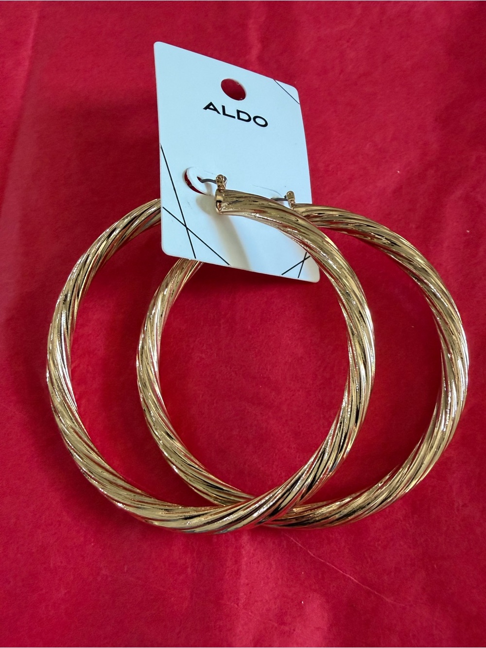 3” ALDO Gold Twisted Hoop Earrings - Women Jewelry